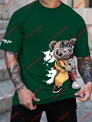 Tarzsokak Model 3351 Erkek Yazlık Yuvarlak Yaka Kısa Kollu Günlük Tişört, Yaz