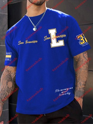 Tarzsokak Model 3390 Erkek Yazlık Yuvarlak Yaka Kısa Kollu Günlük Tişört, Yaz