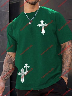 Tarzsokak Model 3553 Erkek Yazlık Yuvarlak Yaka Kısa Kollu Günlük Tişört, Yaz