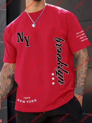 Tarzsokak Model 3344 Erkek Yazlık Yuvarlak Yaka Kısa Kollu Günlük Tişört, Yaz