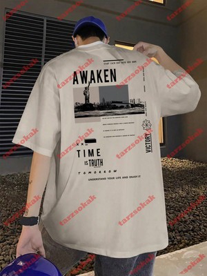 Tarzsokak Model 3179 Erkek Yazlık Yuvarlak Yaka Kısa Kollu Günlük Tişört, Yaz