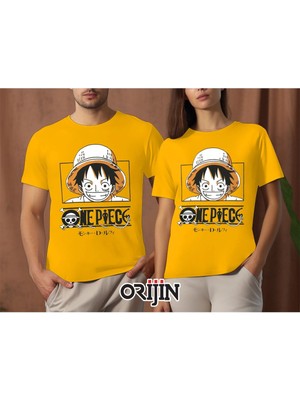 Tarzsokak One Piece Monkey D. Luffy Baskılı Unisex Sarı