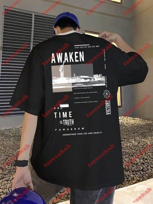 Tarzsokak Model 3356 Erkek Yazlık Yuvarlak Yaka Kısa Kollu Günlük Tişört, Yaz