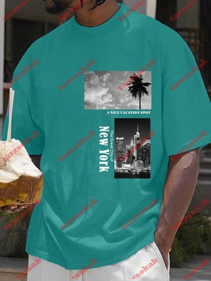 Tarzsokak Model 3946 Erkek Yazlık Yuvarlak Yaka Kısa Kollu Günlük Tişört, Yaz