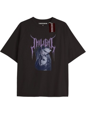 Tarz Sokak Y2K Twilight Team I Love My Boyfriend Tshirt Kod-Edward