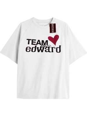 Tarz Sokak Y2K Twilight Team I Love My Boyfriend Tshirt Kod-Edward