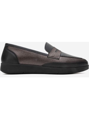 Kadın Ortopedik Bağcıksız Comfort Günlük Ayakkabı Gerçek Deri Cr 2203 Siyah