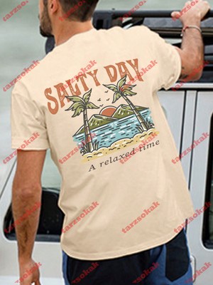 Tarzsokak Model 3698 Erkek Yazlık Yuvarlak Yaka Kısa Kollu Günlük Tişört, Yaz