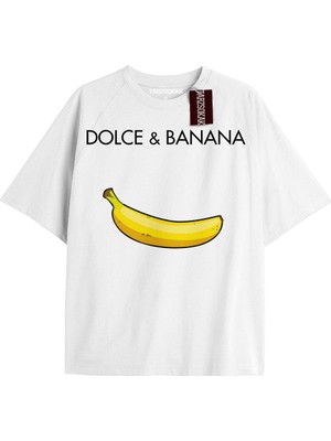 Tarz Sokak D Banana  Oversize Yazılı Tshirt Beyaz