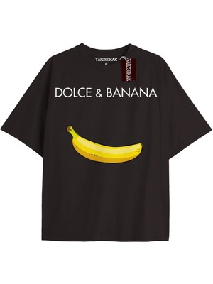 Tarz Sokak  D Banana  Oversize Yazılı Tshirt Siyah