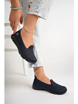 Tarçın Ayakkabı Lacivert Lacivert Kadın Spor Babet Yürüyüş Ayakkabısı TRC123-0201