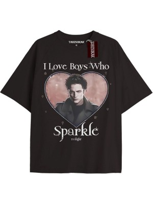 Tarz Sokak Y2K Twilight Team I Love My Boyfriend Tshirt Kod-Edward