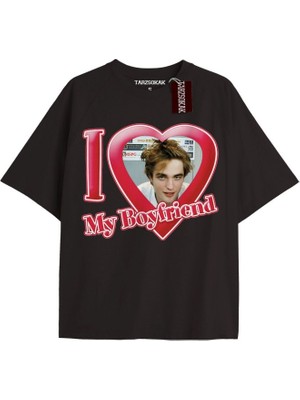 Tarz Sokak Y2K Twilight Team I Love My Boyfriend Tshirt Kod-Edward