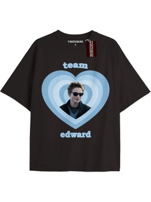 Tarz Sokak Y2K Twilight Team I Love My Boyfriend Tshirt Kod-Edward