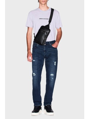 Armani Exchange Yırtıklı Streç Pamuklu Skinny Fit Normal Bel Dar Paça Jeans Erkek Kot Pantolon XM000070 AF15188 MB010