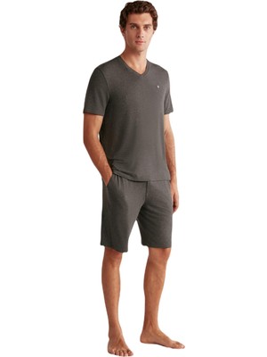 First Touch Erkek Antrasit Şort Takım