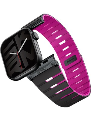Skinarma Watch 40MM Gemini Serisi Tpu Magnetik Silikon Kordon Siyah-Pembe