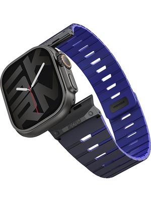 Skinarma Watch 42MM Gemini Serisi Tpu Magnetik Silikon Kordon Lacivert