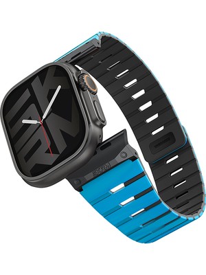 Skinarma Watch 7 45MM Gemini Serisi Tpu Magnetik Silikon Kordon Mavi-Siyah