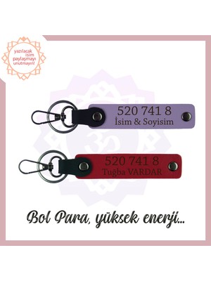 Mor Menekşe-Krmızı, İsme Özel Hediyelik, Yüksek Enerji Veren, 520 741 8 Bolluk Akışı 2'li Anahtarlık Seti