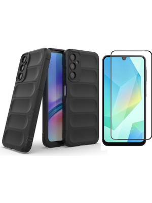 Vendas Samsung Galaxy A16 Kılıf Esnek TPU Oyuklu Arka Yüzey Tasarımlı Zore Etnik Silikon Kapak + Cam Ekran Koruyucu