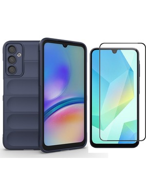 Vendas Samsung Galaxy A16 Kılıf Esnek TPU Oyuklu Arka Yüzey Tasarımlı Zore Etnik Silikon Kapak + Cam Ekran Koruyucu