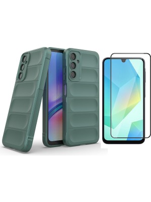 Vendas Samsung Galaxy A16 Kılıf Esnek TPU Oyuklu Arka Yüzey Tasarımlı Zore Etnik Silikon Kapak + Cam Ekran Koruyucu