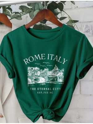Tarzsokak Rome Italy Desen Baskılı Basic