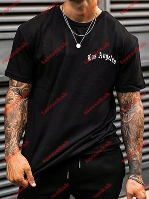 Tarzsokak Model 3233 Erkek Yazlık Yuvarlak Yaka Kısa Kollu Günlük Tişört, Yaz