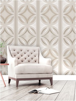 3 Boyutlu Geometrik Şekil Desenli Silinebilir Tekstil Duvar Kağıdı