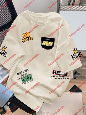 Tarzsokak Model 3440 Erkek Yazlık Yuvarlak Yaka Kısa Kollu Günlük Tişört, Yaz