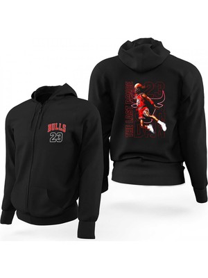 Chicago Bulls The Last Dance Siyah Fermuarlı Limited Edition Kapşonlu Sweatshirt