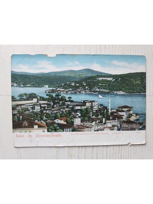 Edi Antik Osmanlı Dönem Arnavutköy Boğaz Kartpostalı Nadir. 14X9CM Boyutunda. Orijinal Osmanlı