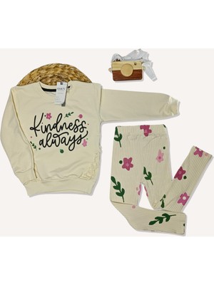 Fitilli Tayt Sweat Ikili Takım
