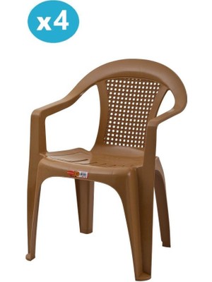 Omnipazar SY-2512 Plastik Smart Lara Bahçe Koltuk Sandalye 4'lü Set