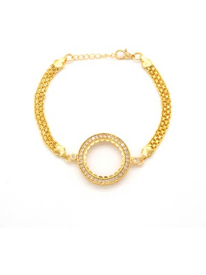 Yarım Altın Çerçeve Bileklik Çelik Altın Kaplama BLK-1119