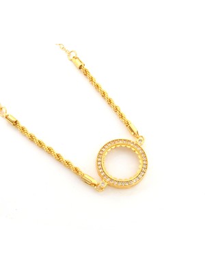 Yarım Altın Çerçeve Bileklik Çelik Altın Kaplama Burgu Model BLK-1073