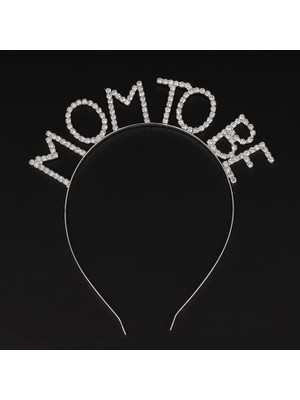 Kristal Taşlı Gümüş Renk Mom To Be Tacı Anne Tacı (4887)
