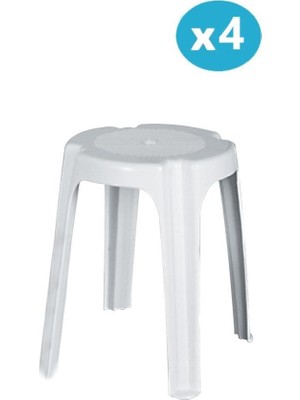 Omnipazar SY-4640 Plastik Tabure Büyük Boy 4'lü Set