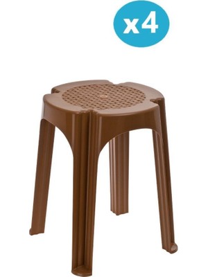 Omnipazar SY-4640 Plastik Tabure Büyük Boy 4'lü Set