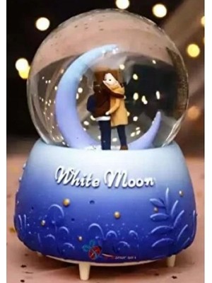 Ett White Moon Kar Küresi Orta Boy