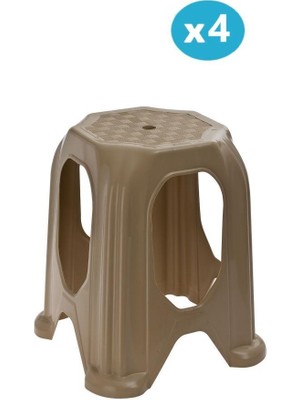 Omnipazar SY-4518 Plastik Kuşaklı Tabure Büyük Boy 4'lü Set