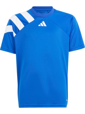 Adidas Çizgili Mavi - Beyaz Erkek Çocuk T-Shirt IQ3207-FORTORE23 Jsy Y