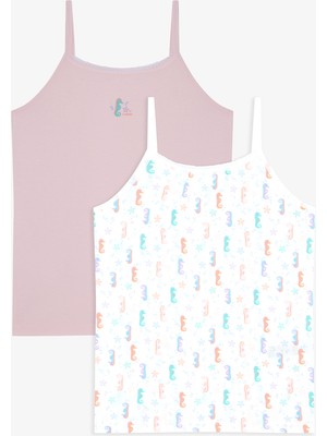 Penti Kız Çocuk Deniz Baskılı Seahorse Pamuklu 2'li Atlet