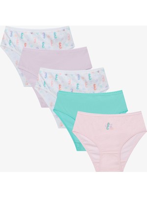 Penti Çok Renkli Kız Çocuk Denizatı Baskılı 5'li Pamuk Külot