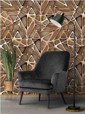 Dreamwall 3D Geometrik Şekil Desenli Silinebilir Tekstil Duvar Kağıdı