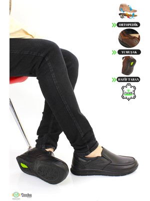 Erkek Ortopedik  Deri Günlük Geniş Kalıp Ayakkabı (Taraklı Ayaklara) F5M/CM46518