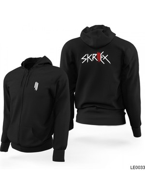 Skrillex Siyah Fermuarlı Limited Edition Kapşonlu Sweatshirt