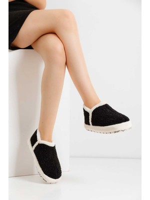 Kadın Hafif Pofuduk Panduf Ses Yapmaz Kalın Taban Ev Ayakkabısı