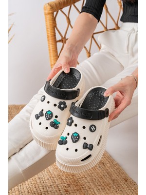 Slipcat BEACHBLUE Yüksek Tabanlı Deniz Sabo Sandalet Vanilya Renkli Konforlu Tasarım